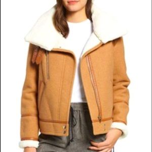 NVLT Faux Shearling Wool Blend Jacket